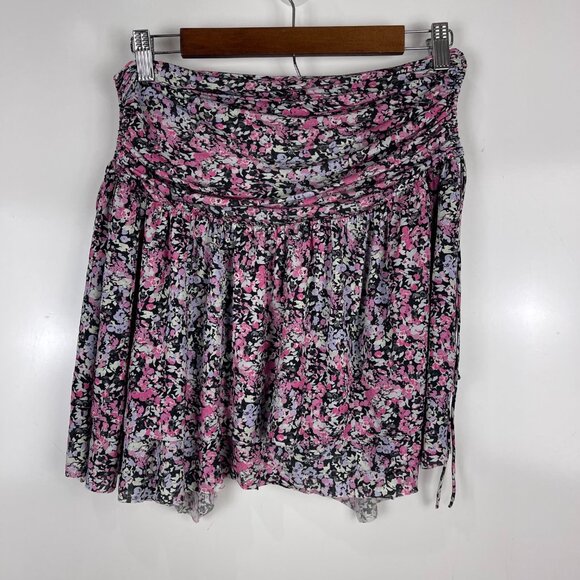 Isabel Marant Floral Ruffle Mini Skirt Women’s Size 40 Handkerchief Hem Designer - Picture 3 of 9